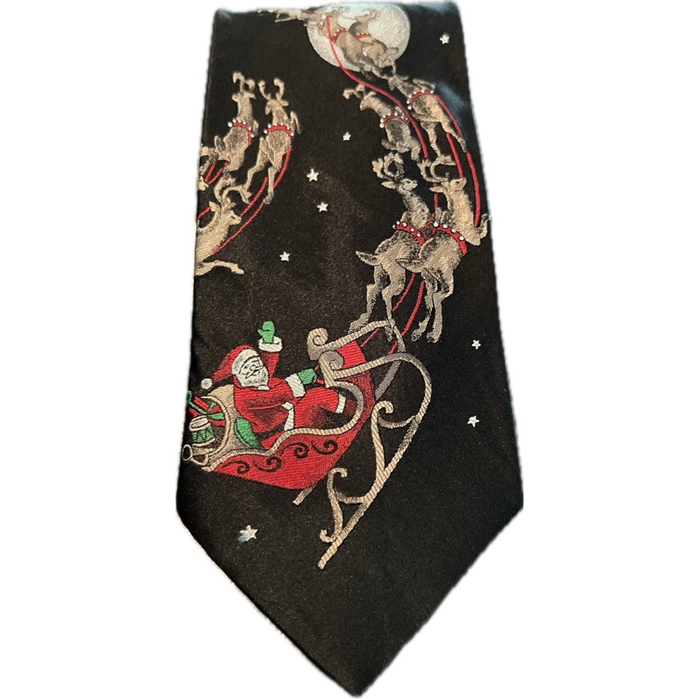 Holiday Traditions ‘Santa and his Sleigh’ all silk tie.